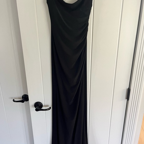 Azazie black crepe bridesmaid dress size A0 - Picture 4 of 6